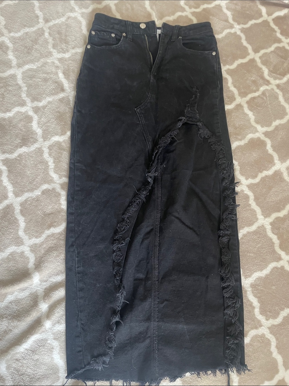 Forever 21 Black Washed High-Waist Skirt
